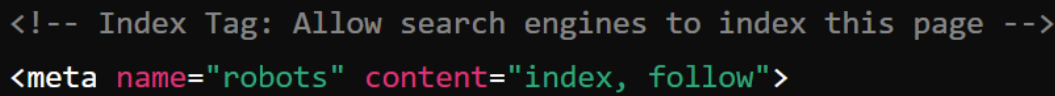 Noindex Tags