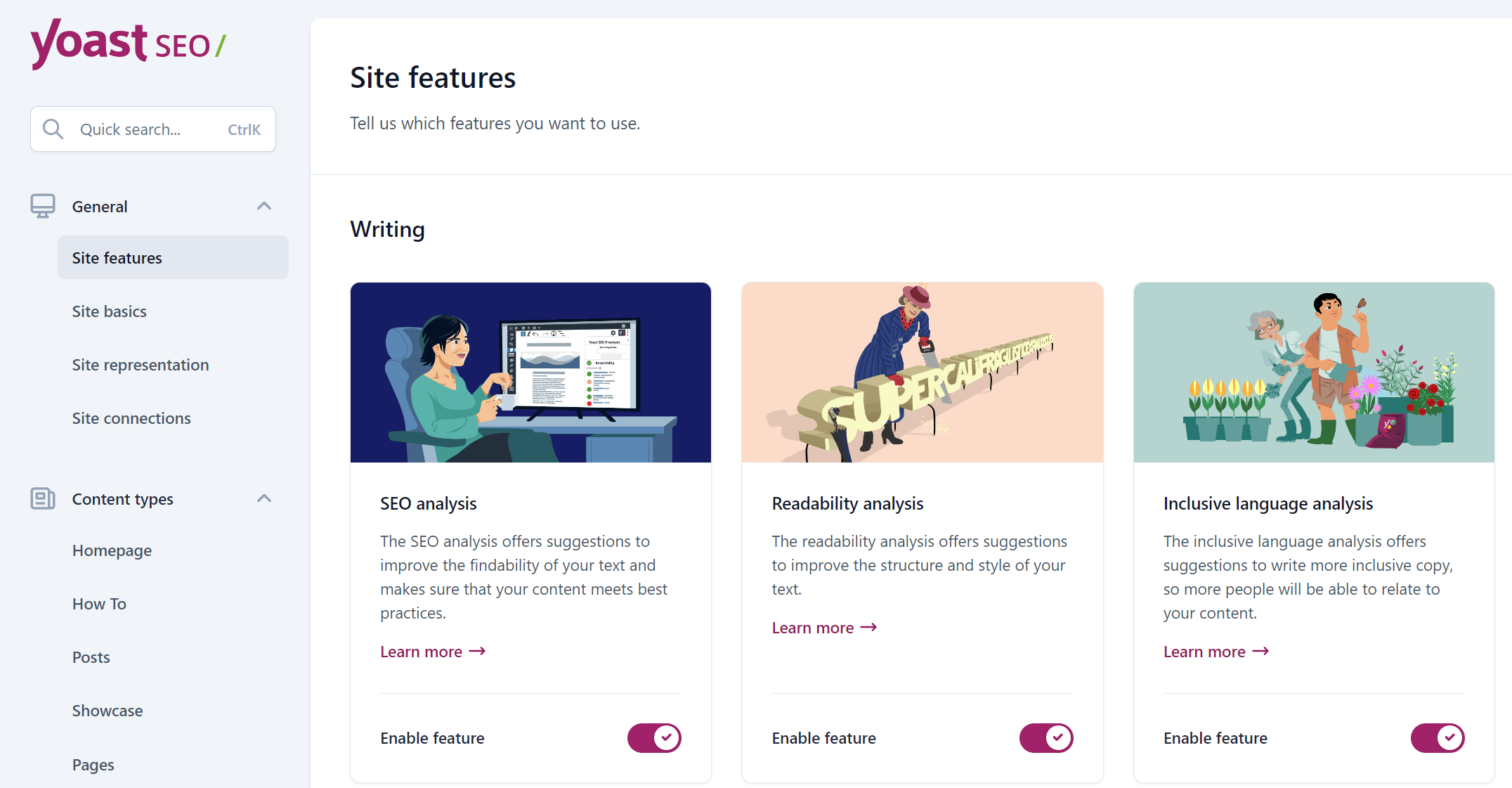 Yoast Site Features